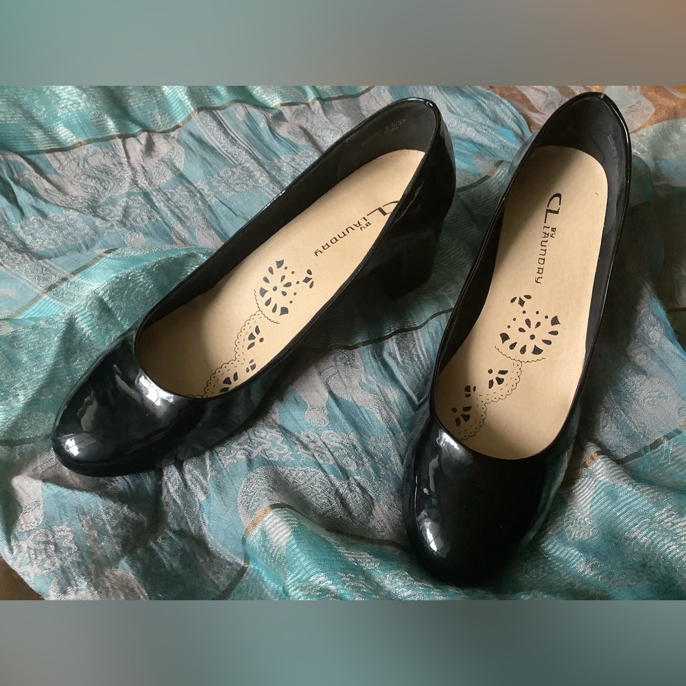 Black patent, heeled shoes from CL by Chinese Laundry. Size 6.5 women’s.